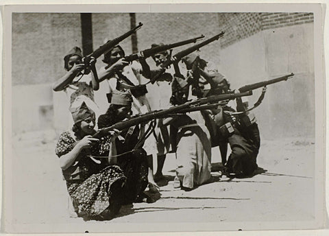 Regiment of Women trains, Keystone View Company, 1936 Canvas Print