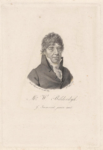 Portrait of Willem Bilderdijk, Philippus Velijn, 1819 - 1836 Canvas Print