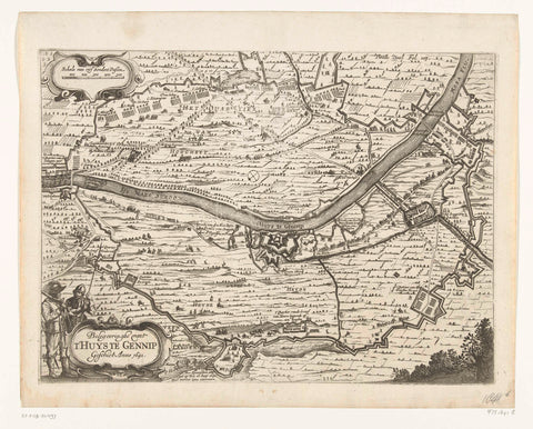 Map of the siege of Gennep, 1641, anonymous, 1651 - 1652 Canvas Print