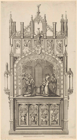 Tomb monument for Engelbrecht I, Count of Nassau-Dillenburg, Johanna van Polanen, John IV, Count of Nassau-Dillenburg, and Maria van Loon-Heinsberg, B.F. Immink, 1743 Canvas Print