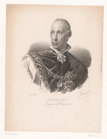 Portrait of Francis II, Roman-German emperor as emperor Francis I of Austria, Charles Louis Bazin, 1832 Canvas Print