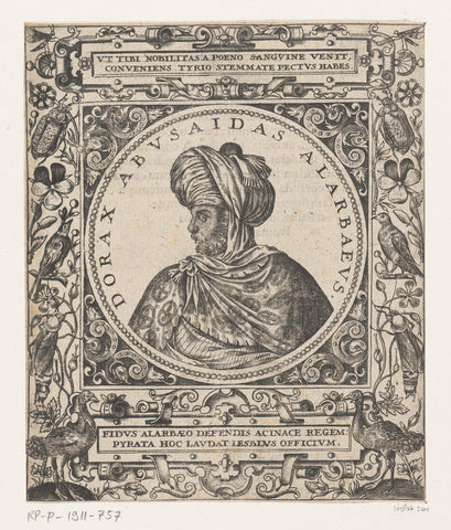 Portrait of the Sultan Dorax Abusaidas Alarbaeus, Theodor de Bry, 1596 Canvas Print