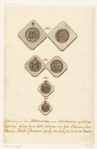 Emergency coins from Amsterdam, 1578, anonymous, 1700 - 1799 Canvas Print