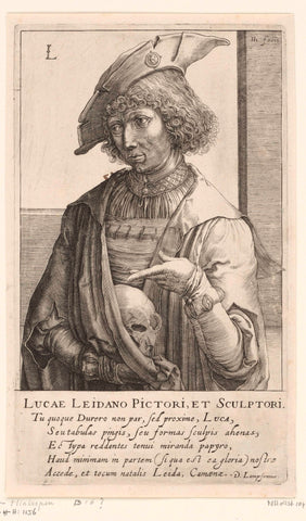 Portrait of Lucas van Leyden, Hendrick Hondius (I), 1610 Canvas Print