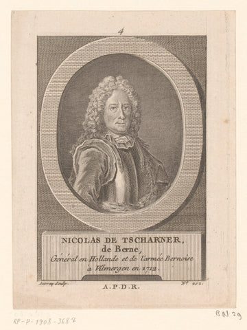 Portrait of Nicolas de Tscharner, Pierre Laurent Auvray, 1784 Canvas Print