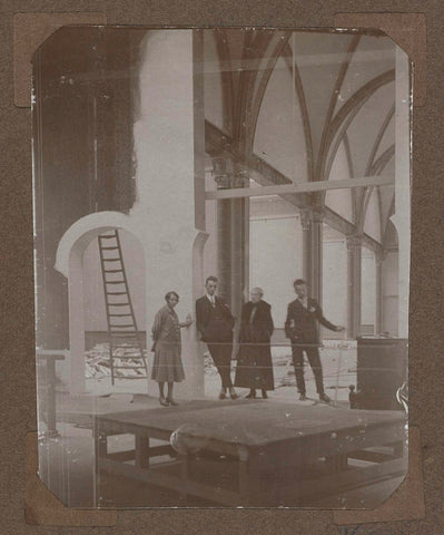 Four people pose in the Hall of Fame during the renovation of 1925, 1925 Canvas Print