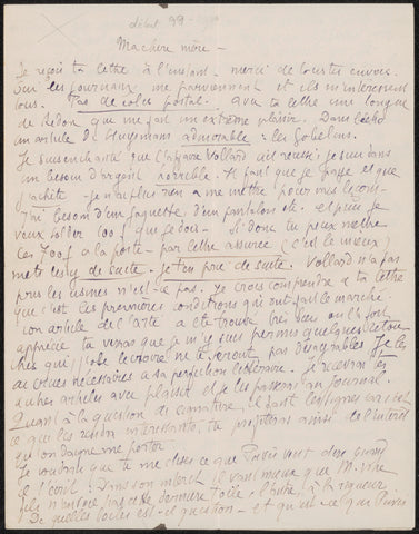 Letter to Héloïse Bernard-Bodin, Émile Bernard, before 1899 Canvas Print