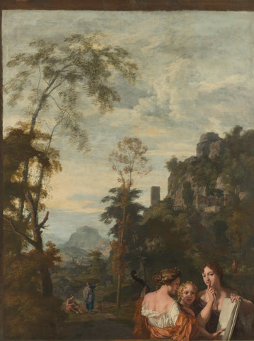 Italian Landscape with three Women Making Music, Gerard de Lairesse, c. 1687 Canvas Print