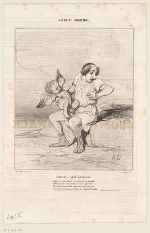 Karikatuur van Hippolytos, Honoré Daumier, 1842 Canvas Print