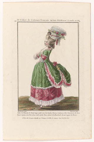 Gallerie des Modes et Costumes Français, 1780, gg 181: Robe à la Polonois (...), Charles Emmanuel Patas, 1780 Canvas Print