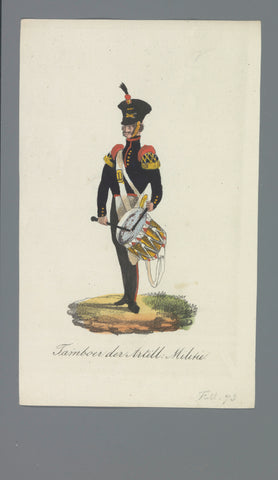 Tamboer der Artill: Militia, Albertus Verhoesen (attributed to), 1835 - 1850 Canvas Print