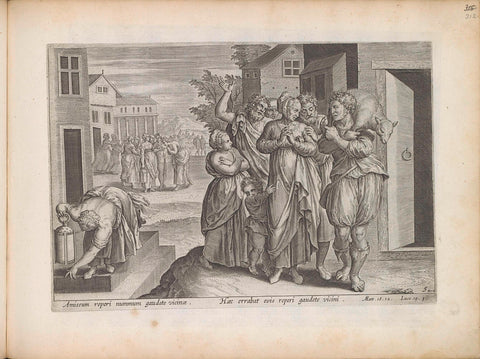 Parables of the lost sheep and the lost coin, Hans Collaert (I), 1643 Canvas Print