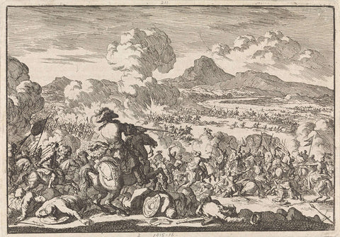 Victory of Prince Eugenius over the Turks on the Tisza, 1697, Jan Luyken, 1698 Canvas Print