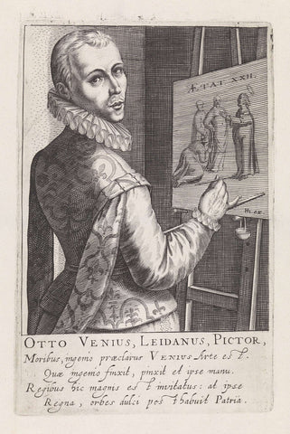 Portret van Otto van Veen, Robert de Baudous, 1610 Canvas Print