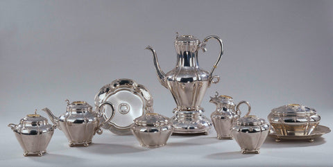 Tea and coffee set by J.D. Preuyt (1801-1887), cattle farmer and mayor of Geervliet, donated to him for his jubilee in 1873., Pieter Zöllner, 1859 - 1873 Canvas Print