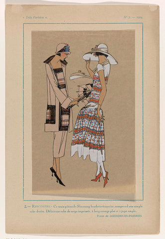 Très Parisien, 1924, No. 7 : 2.-RENCONTRE.-Ce trois pièces, (...), anonymous, 1924 Canvas Print