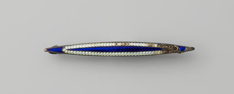 Brooch of silver with blue enamel and sham beads, Joseph Adams &Son, 1811 Canvas Print