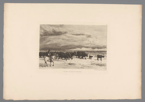 Herd of cattle, Eugène Burnand, 1879 Canvas Print