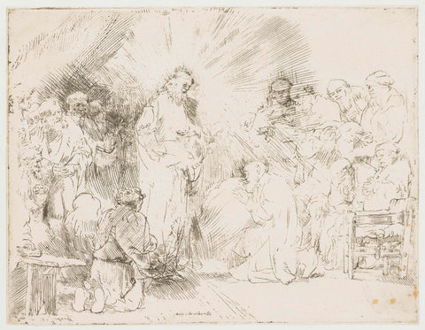 Christ appearing to the apostles, Rembrandt van Rijn, 1656 Canvas Print