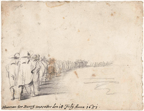 Funeral procession, Harmen ter Borch, 1651 Canvas Print