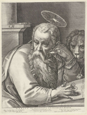 The Evangelist Mark, Crispijn van de Passe (I), 1607 Canvas Print