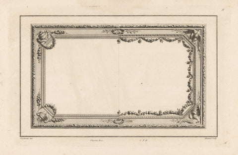 Ceiling with vases and eagles, C. Le Meunnié, 1784 - 1785 Canvas Print