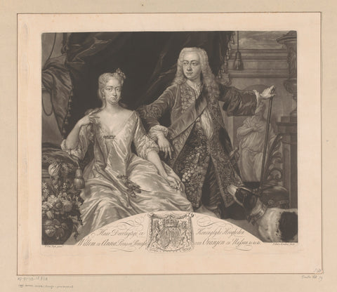 Portrait of Anna of Hanover and William IV, Stadtholder and Prince of Orange-Nassau, John Faber (II), 1734-1756 Canvas Print