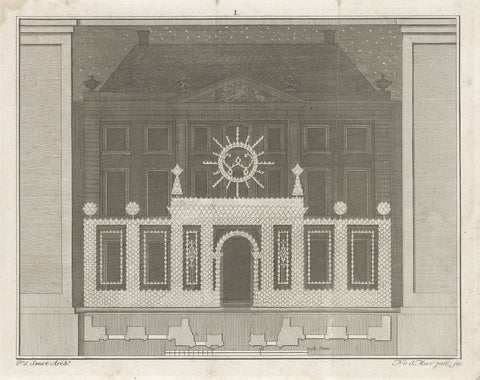 Lighting of mrs Patras' house on the Voorhout in The Hague, 1766, Noach van der Meer (II), 1776 Canvas Print