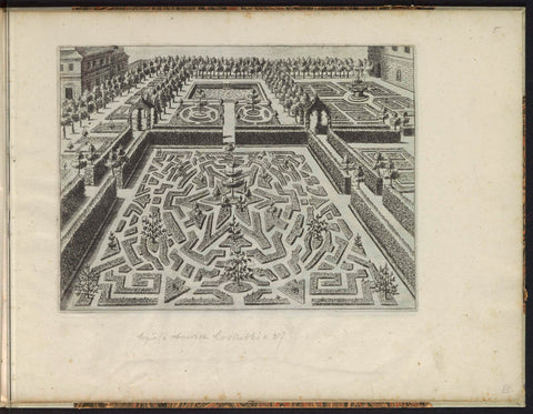 Garden with a ground floor with a star-shaped compartment in the center, anonymous, 1615 Canvas Print