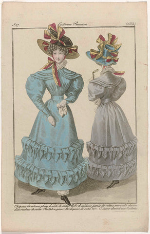 Journal des Dames et des Modes: Ladies' Fashion, anonymous, 1827 Canvas Print