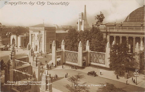 View of the Gate of Honour of the site of the World's Fair 1925 in Paris, anonymous, c. 1925 Canvas Print