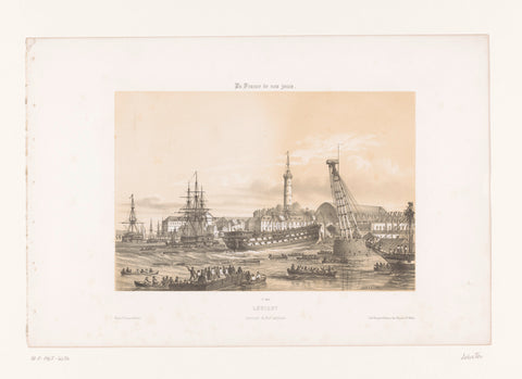 View of the Arsenal at the port of Lorient, Louis Lebreton, 1855 - 1859 Canvas Print