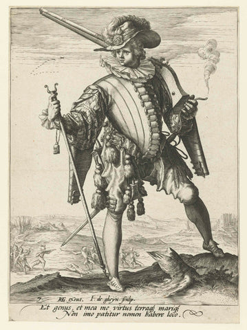 Musketeer, Jacob de Gheyn (II), 1587 Canvas Print