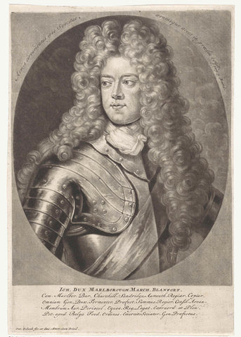 Portrait of John Churchill, Duke of Marlborough, Pieter Schenk (I), 1670-1713 Canvas Print