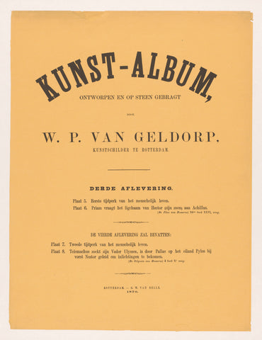 Cover for Art-Album by W. P. van Geldorp third episode 1870, Wilhelmus Petrus van Geldorp, 1870 Canvas Print