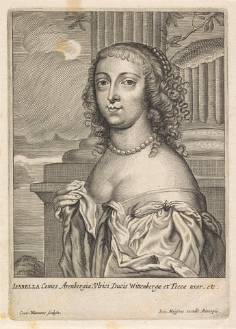 Portrait of Isabella van Arenberg, Coenraet Waumans, 1633- 1673 Canvas Print