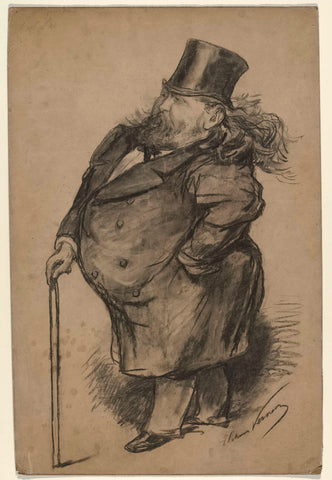 Karikatuurportret van Jacob Maris, Elchanon Verveer, 1860 - 1899 Canvas Print