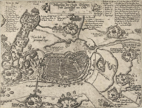 Siege of Deventer in Overijssel, 1578, Joannes van Doetechum (I), 1578 Canvas Print