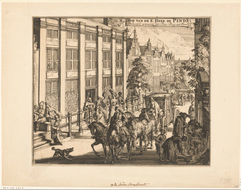 House of David de Pinto on the Sint-Antoniesbreestraat in Amsterdam, Romeyn de Hooghe, c. 1695 Canvas Print