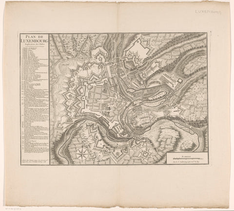 Fortress map of Luxembourg, anonymous, 1781 Canvas Print