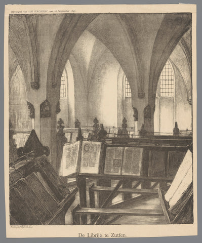 View of the interior of the Librije in Zutphen, Jan Veth, 1897 Canvas Print