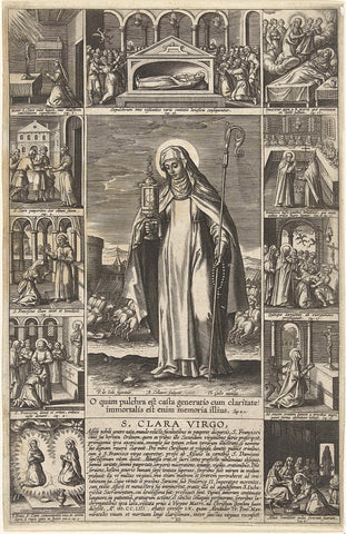 Saint Clara, Adriaen Collaert, 1612 - 1618 Canvas Print