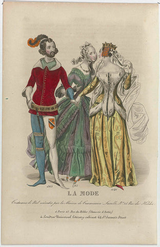 La Mode, ca. 1839, : Costumes de Bal executed (...), anonymous, c. 1839 Canvas Print