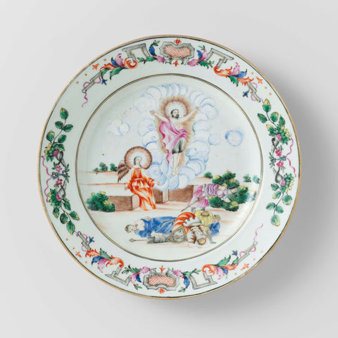 Plate with an image of the Ressurection of Christ, anonymous, c. 1740 - c. 1760 Canvas Print