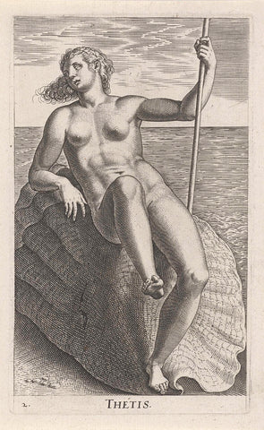 Waternimf Thetis, Philips Galle, 1587 Canvas Print