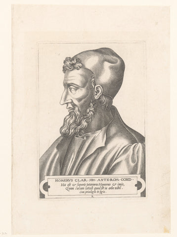 Portrait of Homer, René Boyvin, 1566 Canvas Print