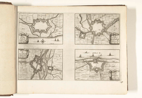 Maps of Axel, Aardenburg, Sas-van-Gent and Philippine, 1726, Laurens Scherm, 1726 Canvas Print