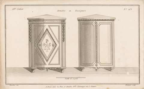 Two corner cabinets, Jean-Baptiste Bichard, 1772 - 1779 Canvas Print