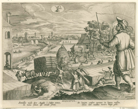 August, Adriaen Collaert, 1586 - 1618 Canvas Print