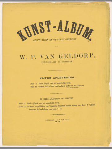 Cover for Art-Album by W. P. van Geldorp fifth episode 1871, Wilhelmus Petrus van Geldorp, 1871 Canvas Print